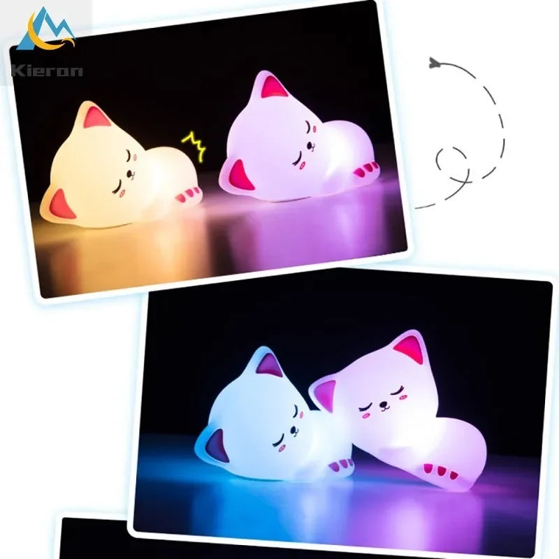 Soft Silicone Cat LED Night Lights