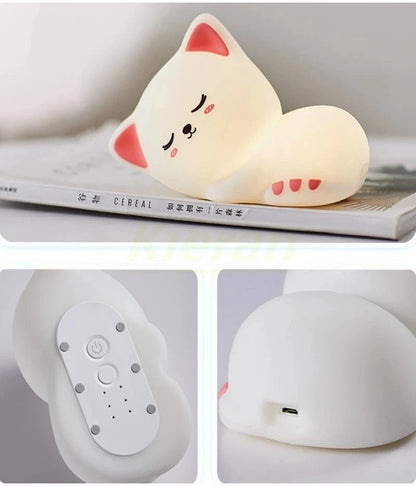 Soft Silicone Cat LED Night Lights