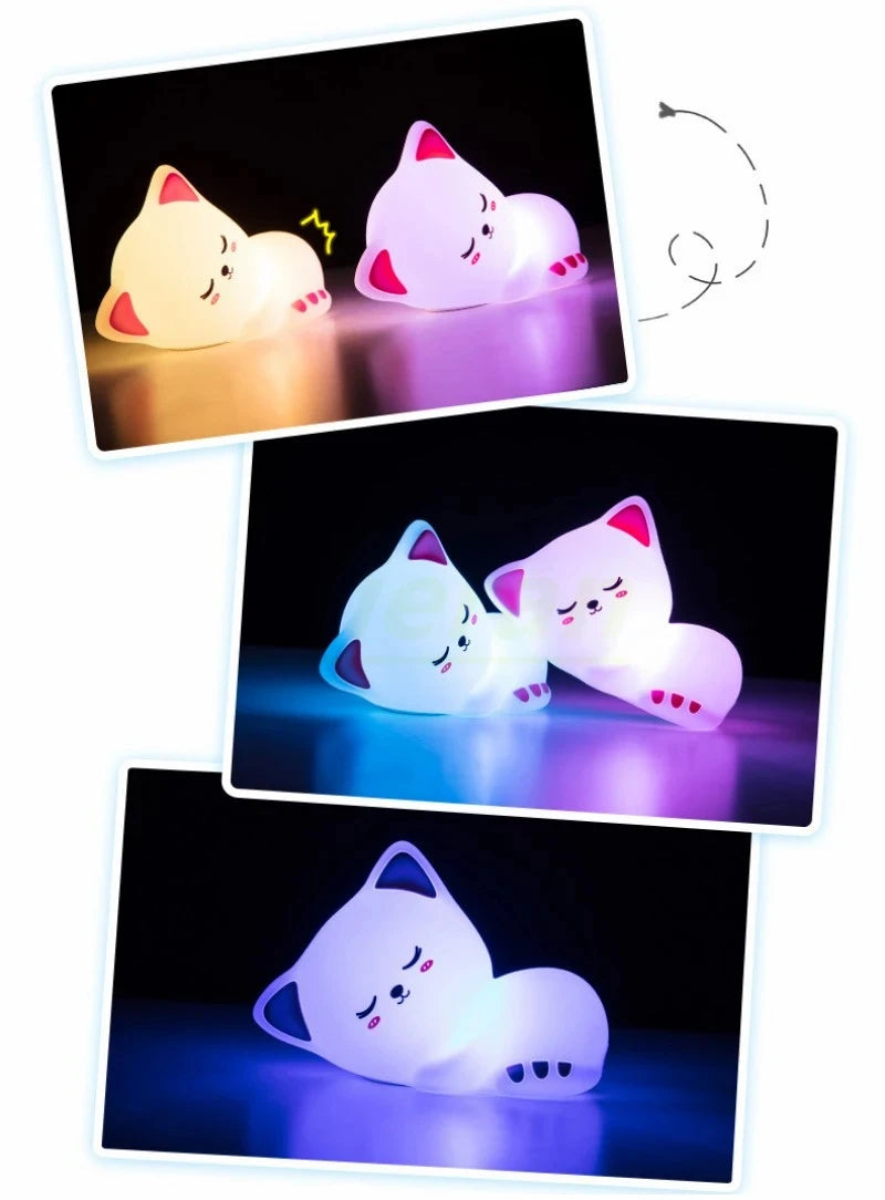 Soft Silicone Cat LED Night Lights