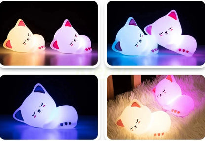 Soft Silicone Cat LED Night Lights