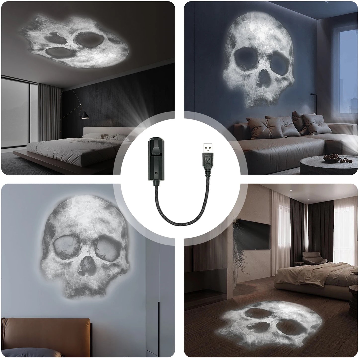 USB Skull Projection Lamp