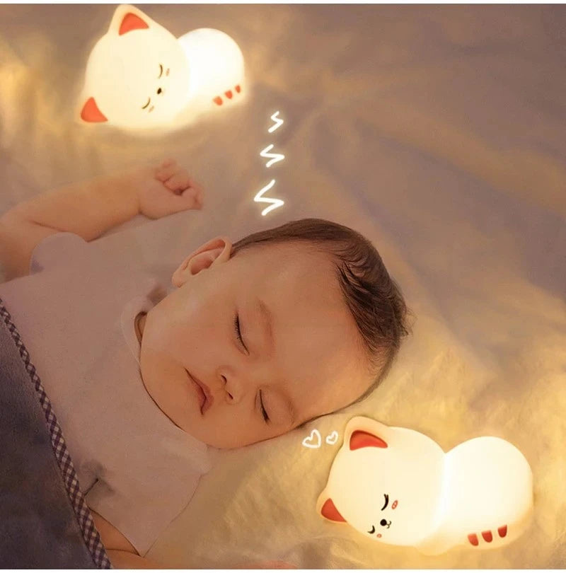 Soft Silicone Cat LED Night Lights