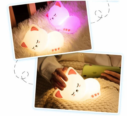 Soft Silicone Cat LED Night Lights